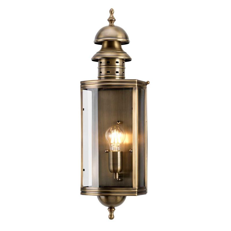 Kinkiet ścienny zewnętrzny Elstead Downing Street postarzany mosiądz 1 x E27 x 60W IP44 wym: 60 x 17,5 x 13 cm - 1 szt.
