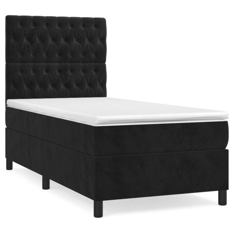 Łóżko kontynentalne WaszeMeble 90x190 cm czarne WM-3143177 1 szt.