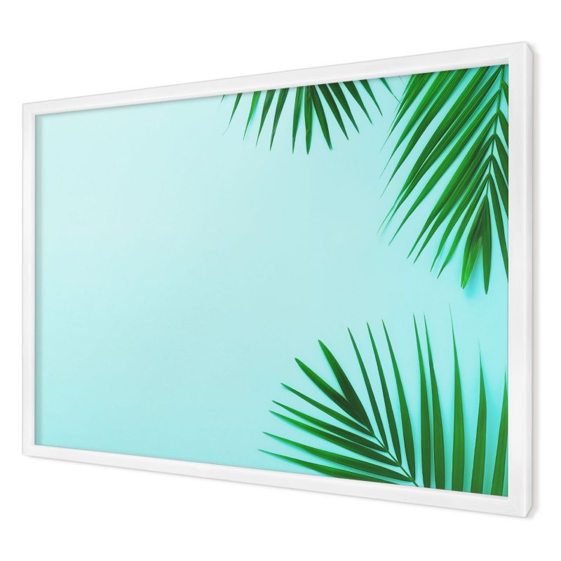 Ozdobna tablica magnetyczna Wallfluent 60x40 Zielone liście w białej ramie 1szt