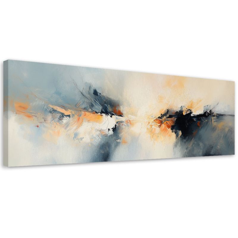 Obraz na płótnie Feeby Abstrakcja Kompozycja Beżowy Złoty Szary 90x30cm 1szt