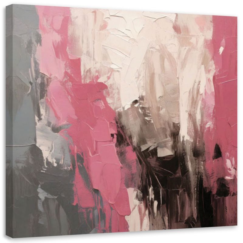 Obraz do sypialni Feeby Abstrakcja Minimalizm Tekstura Różowy 50x50cm 1szt