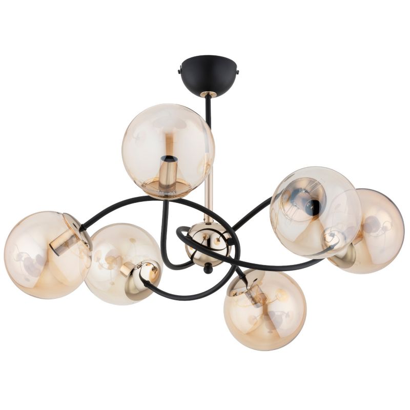 Lampa sufitowa Alfa Aurora złoto-czarna wym: 40 x 66 x 66 cm 6xE14 x 10W 1 szt.
