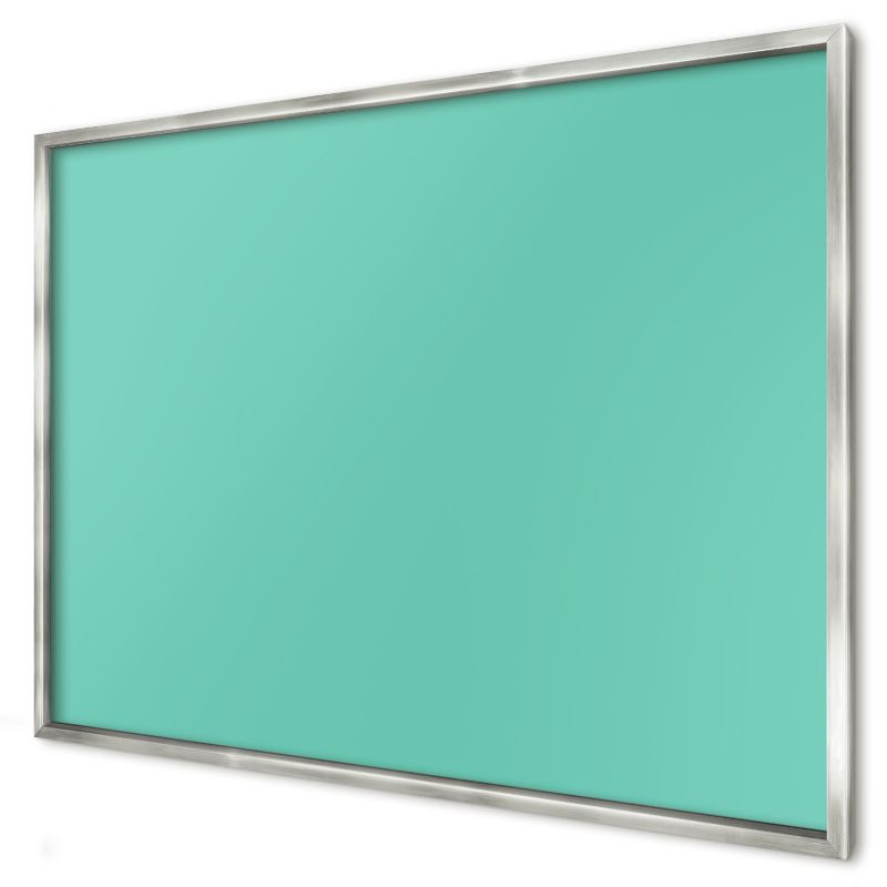 Tablica magnetyczna dekoracyjna Wallfluent 100x70 Mocny miętowy w srebrnej ramie 1szt