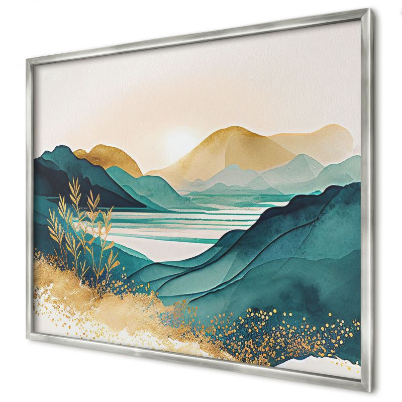 Tablica magnetyczna do salonu Wallfluent 80x60 Spokojny widok w srebrnej ramie 1szt
