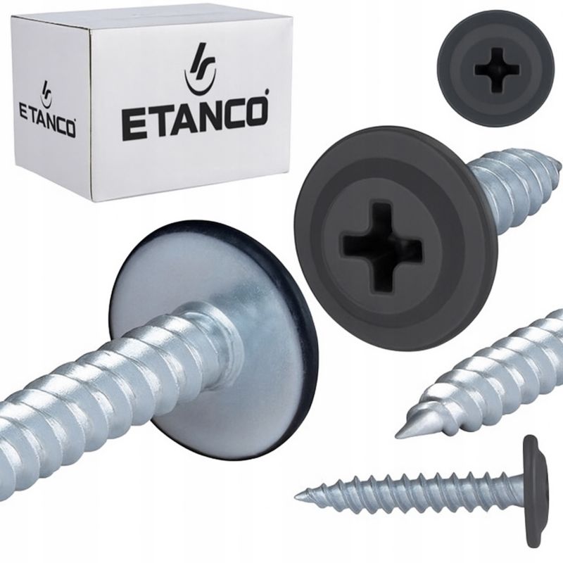 Wkręty Podkładkowe Etanco Do Drewna 4,2X30Mm, Ral7024 Gm-S 250Szt.