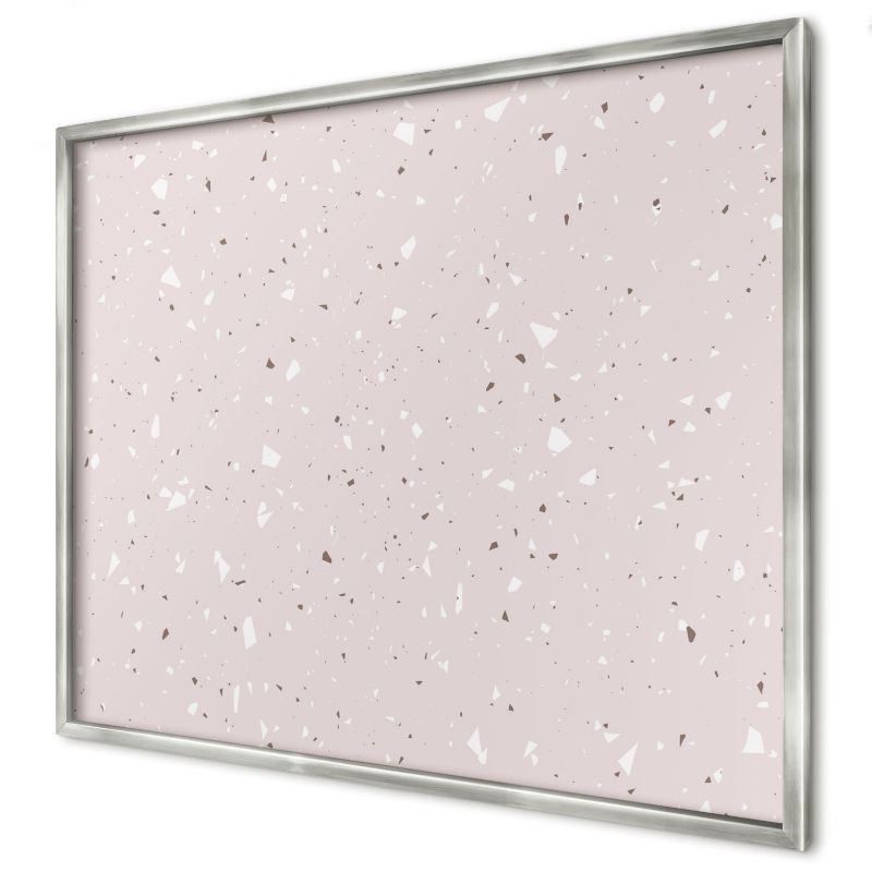 Tablica magnetyczna ozdobna Wallfluent 80x60 Nowoczesne terrazzo w srebrnej ramie 1szt