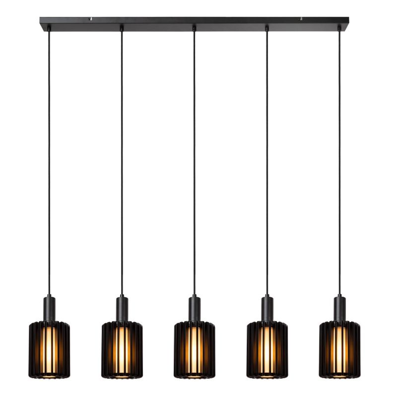 Lampa wisząca Lucide LAMBRES czarna 5xE27x40W IP20 wym:164x164x15cm - 1 szt.