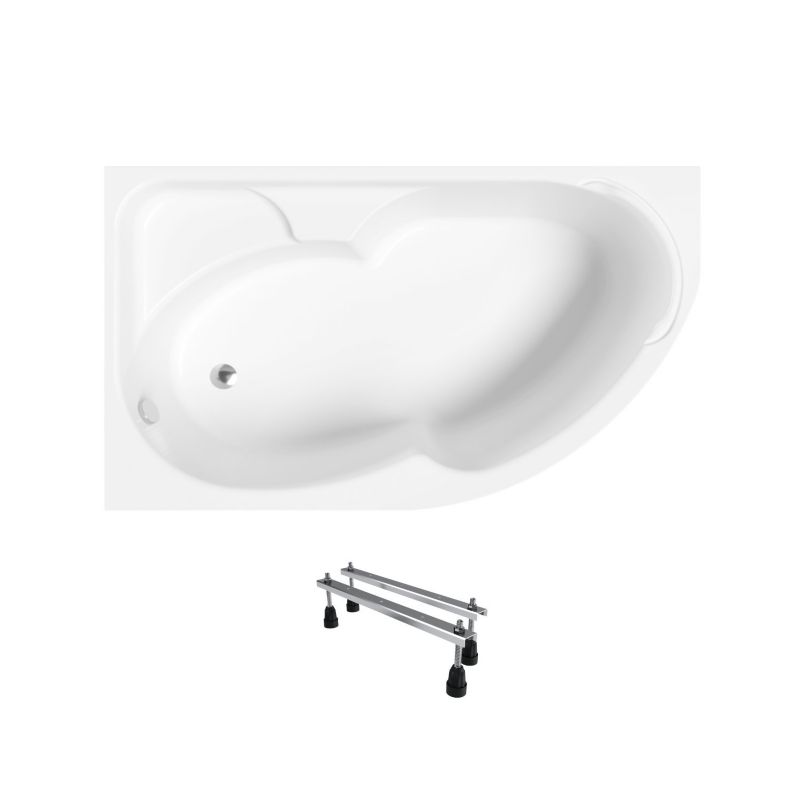 Wanna asymetryczna Helmken Geneva 170x105 Lewa z akrylu lanego Wzmocniona + Nóżki / 3503170L, 1 kpl