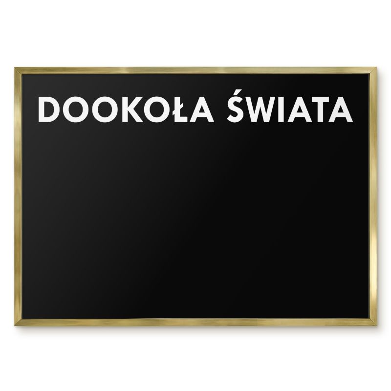 Tablica Na Magnesy Tulup 70x50 cm Dookoła świata 7 - Złota rama Do salonu, sypialni 1 szt.