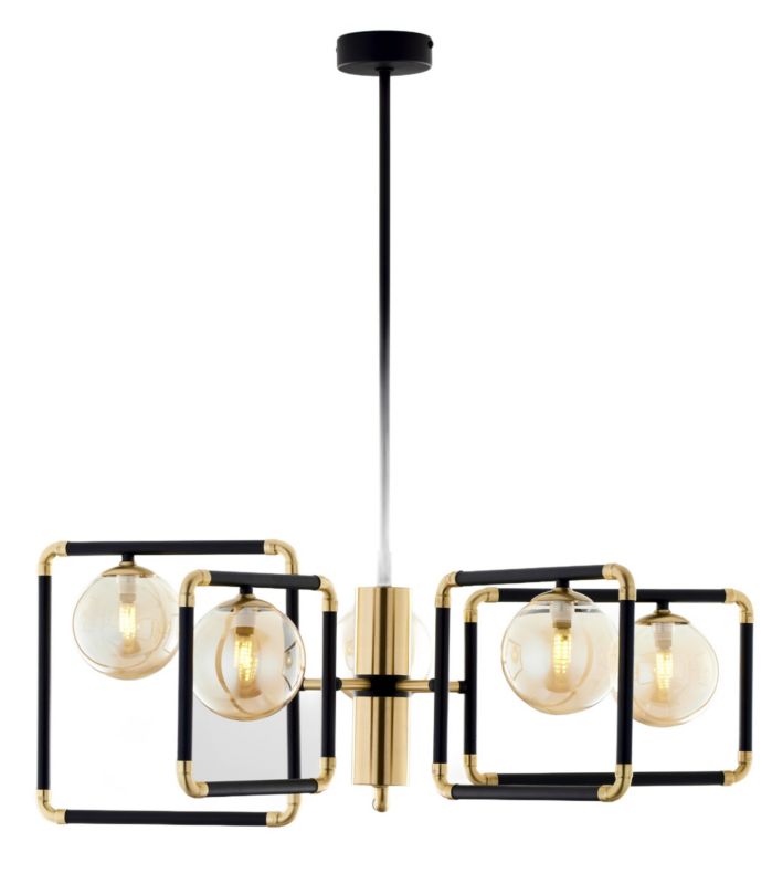 Lampa sufitowa Jupiter IBRA czarno-złoto-bursztynowa 5xG9x8W IP20 - 1 szt