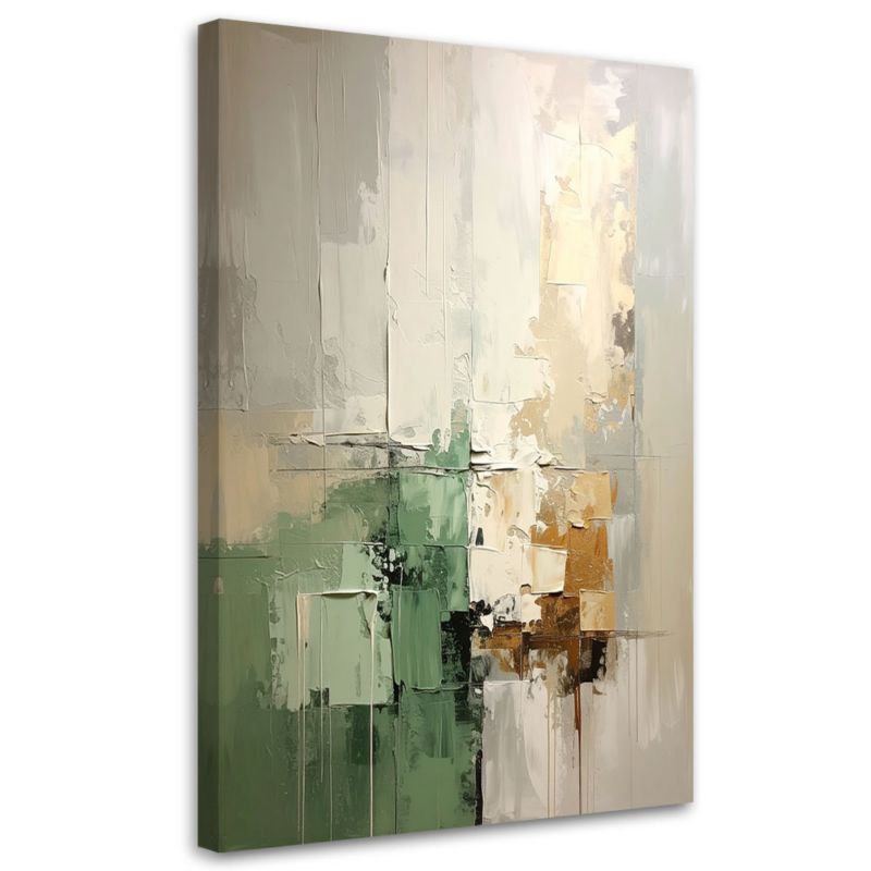Obraz na płótnie Feeby Abstrakcja beżowo, pionowy, dekoracja do loftu, wzór 62163, 40x60 cm, 1 szt.