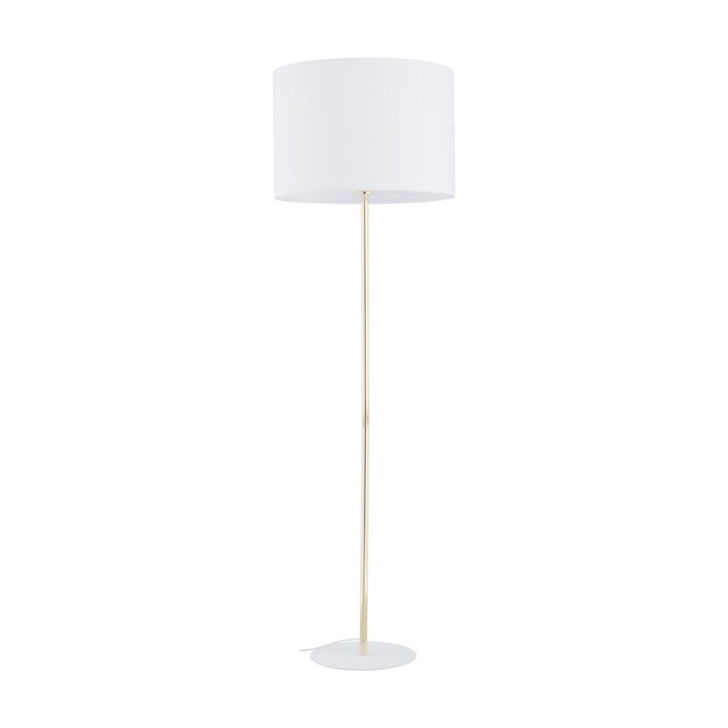 Lampa podłogowa Tk-Lighting Umberto biały abażur złoty lśniący korpus glamour - 1szt.