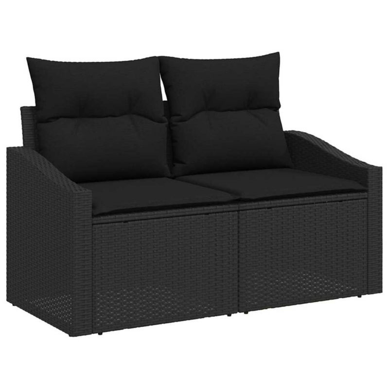 Sofa ogrodowa WaszeMeble z technorattanu czarna z poduszkami WM-42006791 1 szt.