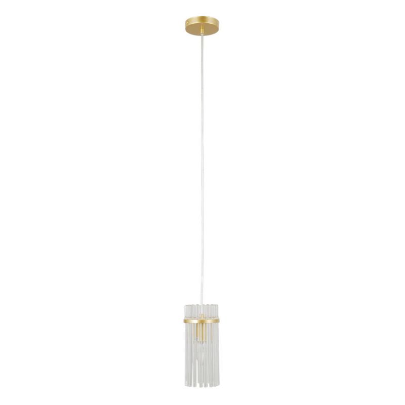 Lampa wisząca szklane patyczki Italux Merto złota 1xE14x40W IP20 wym:120x10x10cm - 1 szt.