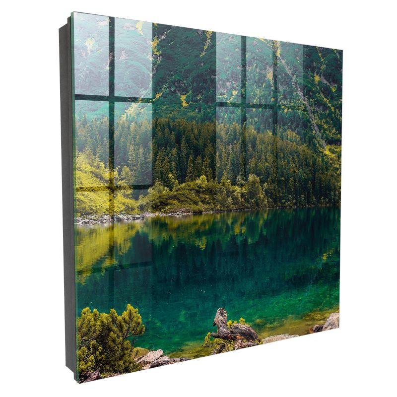 Nowoczesna Skrzynka Na Klucze Tulup 30x30 cm Górska idylla - Czarna - Otwierana na lewo 1 szt.