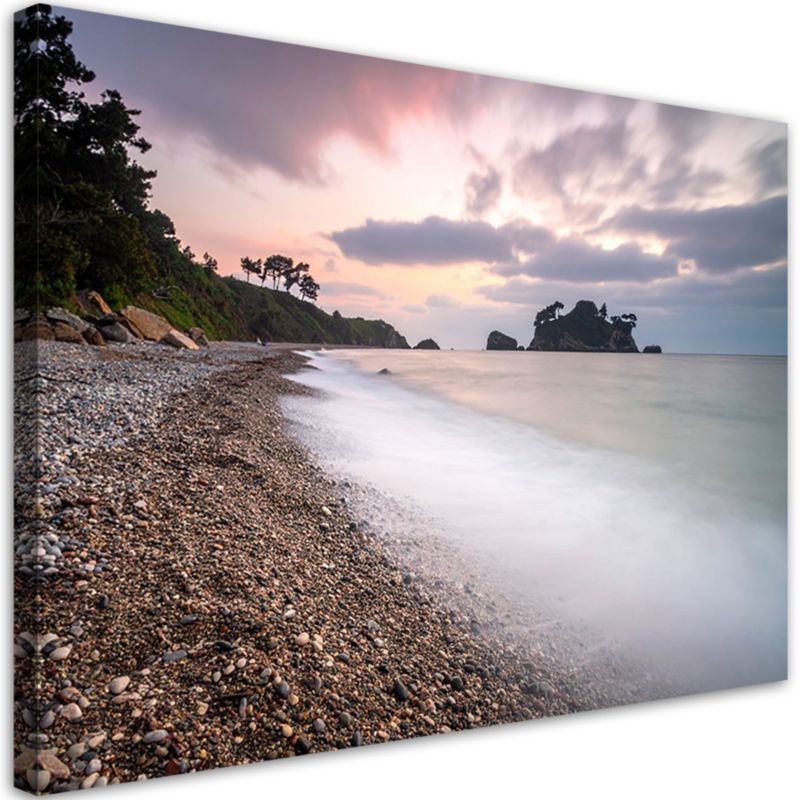 Obraz do salonu sypialni biura Feeby Krajobraz kamienista plaża morze 100x70cm 1szt
