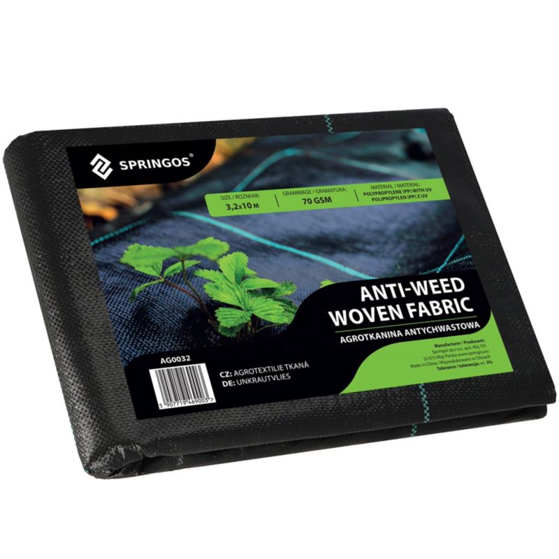 Agrotkanina antychwastowa Springos 70g czarna mata 3,2x10 m 1 szt.