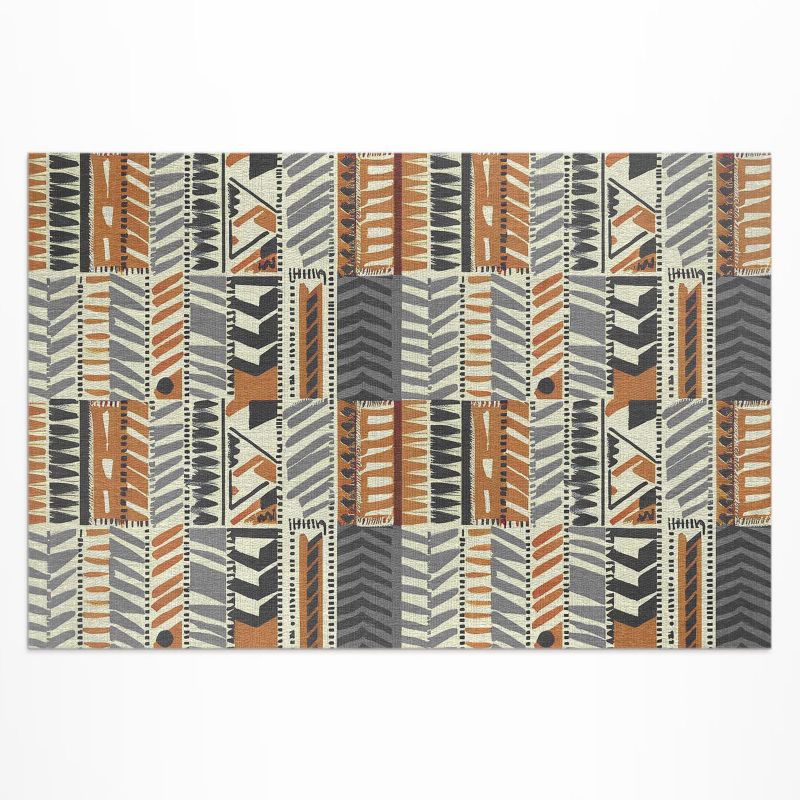 Dywan Winylowy Zewnętrzny Wallfluent 100x150 cm Boho linearne abstrakcje styl indiański 1 szt.