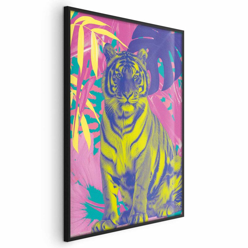 Plakat Artgeist Kolorowy tygrys 60x90 cm z ramą czarną 1 szt