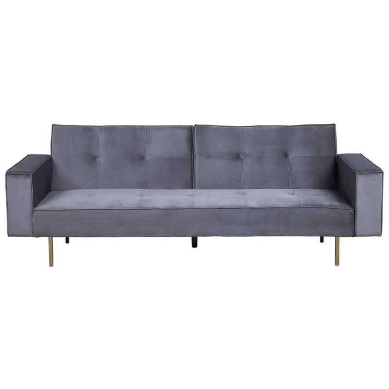 Sofa rozkładana dla 3 osób Visnes Welur Szary 1 szt.
