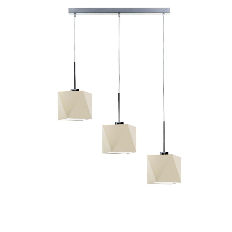 Lampa wisząca zwis Volta Light Factory żyrandol sufitowa z abażurami diament Ecru BELARUS Z3 1szt.