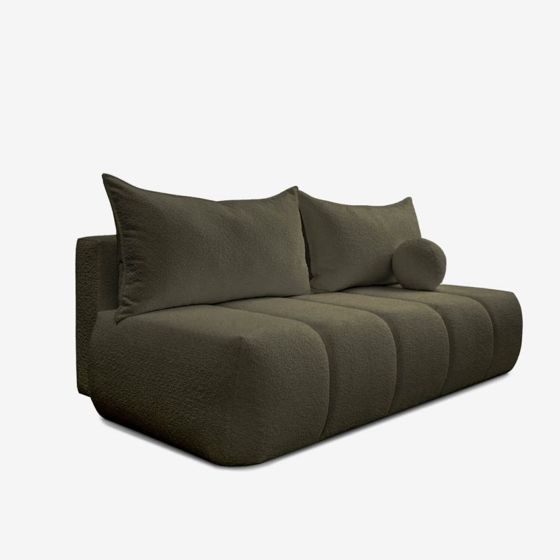 Sofa Mebel Elite SARIA Rozkładana Kanapa z Funkcją Spania Dwuosobowa Do Salonu Oliwkowy 1 szt