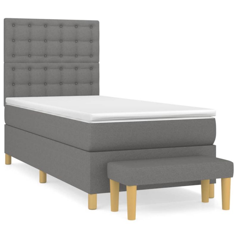 Łóżko kontynentalne WaszeMeble 90x190 cm ciemnoszara WM-3137438 1 szt.