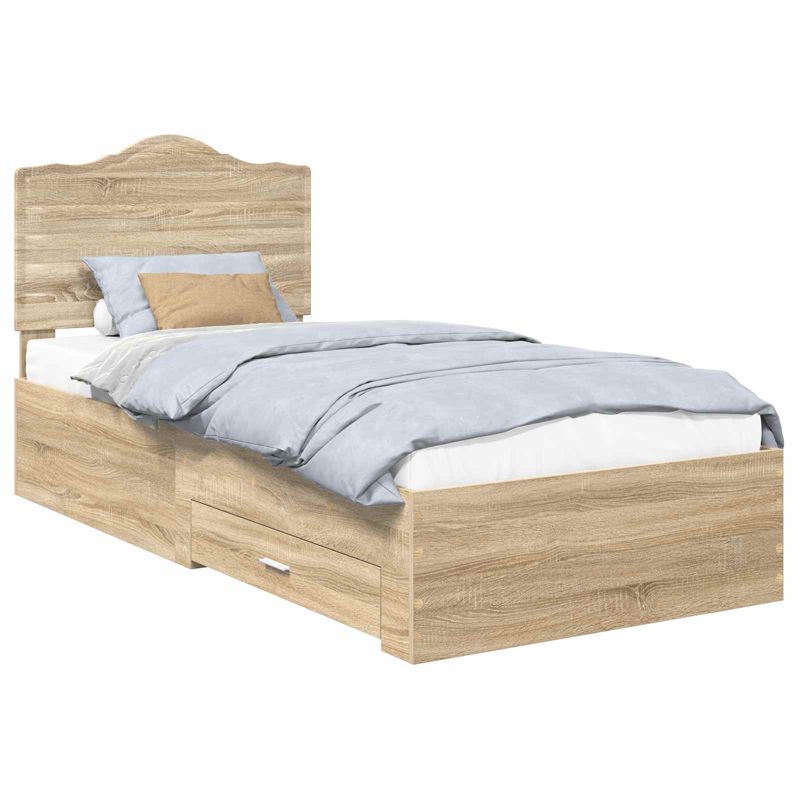 Łóżko WaszeMeble z Szufladami 100x200 cm Brązowe WM-3413641 1 szt.