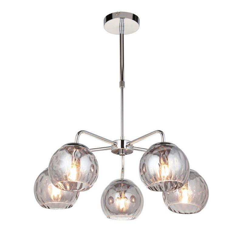 Lampa wisząca Endon DIMPLE chromowana 5xE14x15W IP20 wym:62x59x59cm - 1 szt.