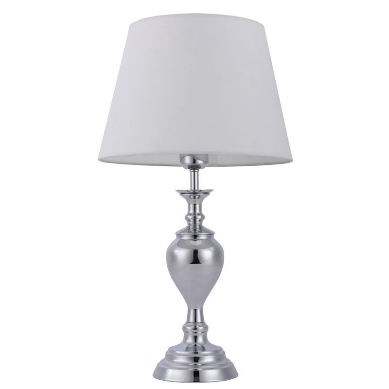 Lampka stołowa Italux Etien chromowana biała 1 x E27 x 60W IP20 wym: 52.5 x 12 x 12 cm metal - 1 szt.