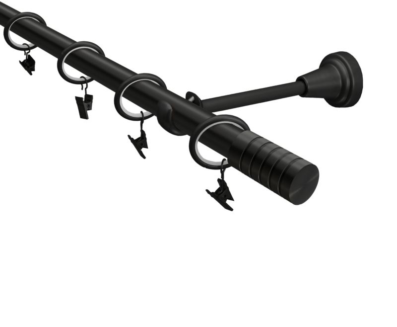 Karnisz pojedyńczy Ares Gardinia 19 mm 240 cm czarny