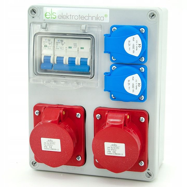 Rozdzielnica, rozdzielnia budowlana ELS Elektrotechnika 4NO21B021B 2x32A/5 2x230V, zabezpieczenia nadprądowe, 1 szt.