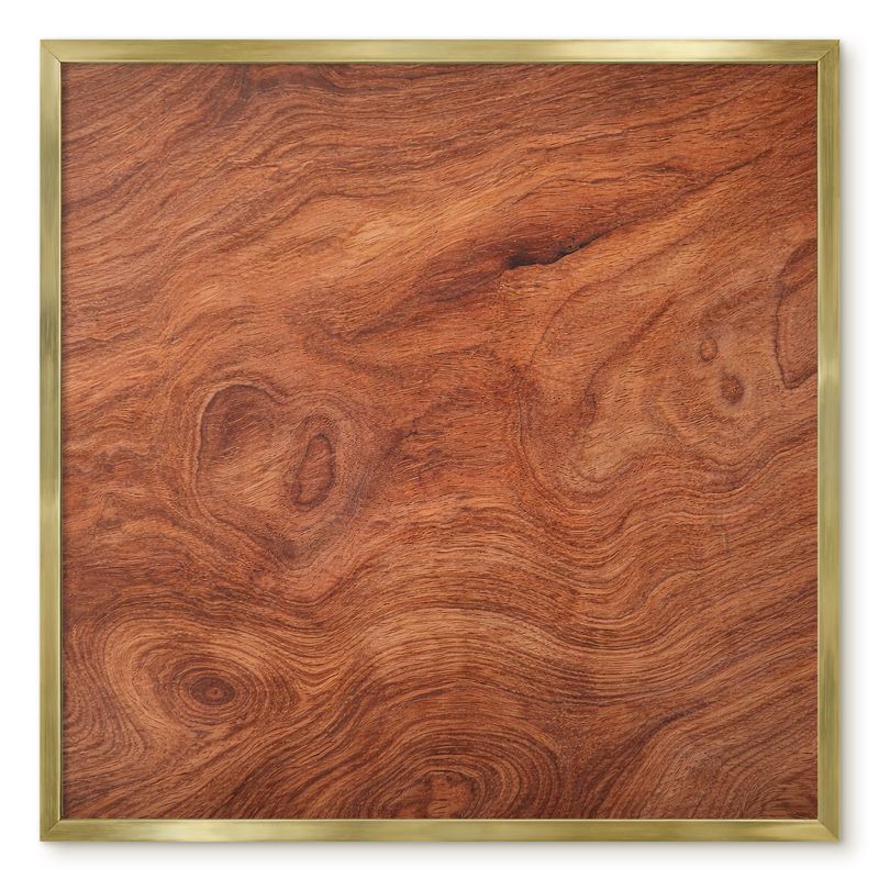 Tablica Na Magnesy Tulup 50x50 cm Słoje drewna 1 - Złota rama Do salonu, sypialni 1 szt.
