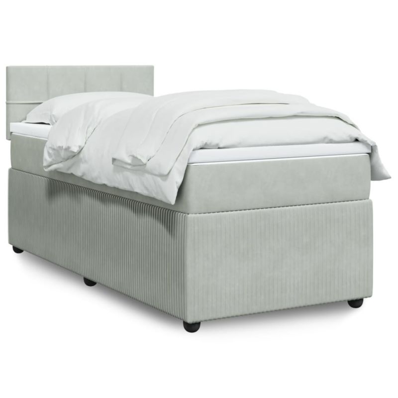 Łóżko kontynentalne WaszeMeble 90x190 cm jasnoszare WM-3287626 1 szt.