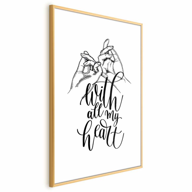 Plakat Artgeist All My Heart 40x60 cm z ramą złotą z marginesem 1 szt