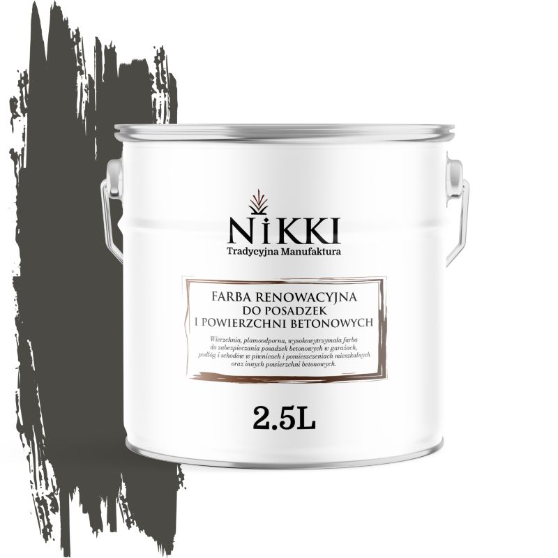 Farba Renowacyjna do Posadzek Podłóg Betonowych NIKKI Szary ciemny RAL7022 Połysk 2,5L