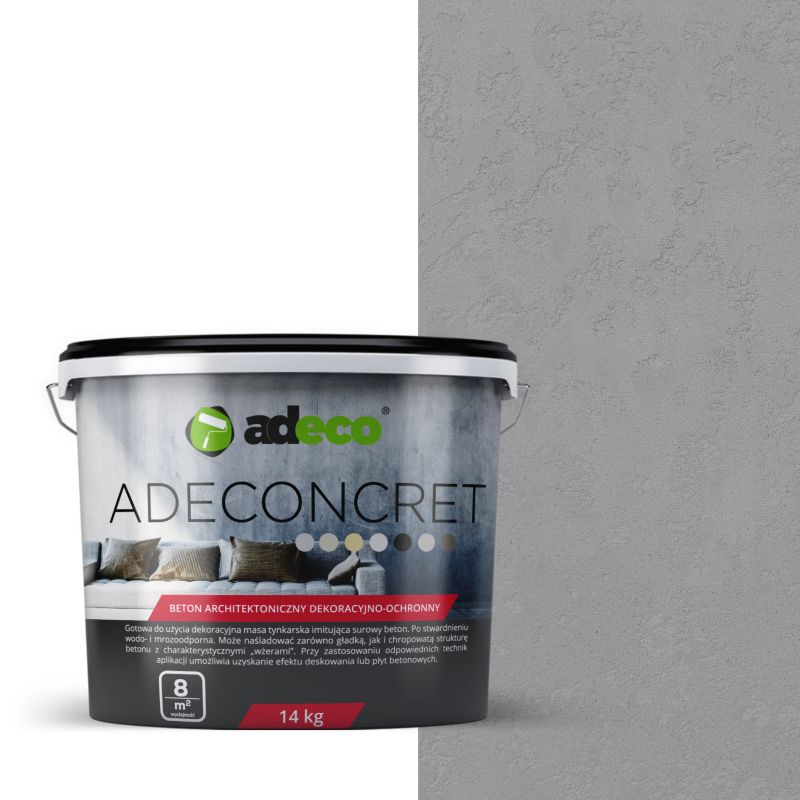 Beton architektoniczny Adeconcret 14 kg do max 8 m² kolor Argent szary - 1 szt.