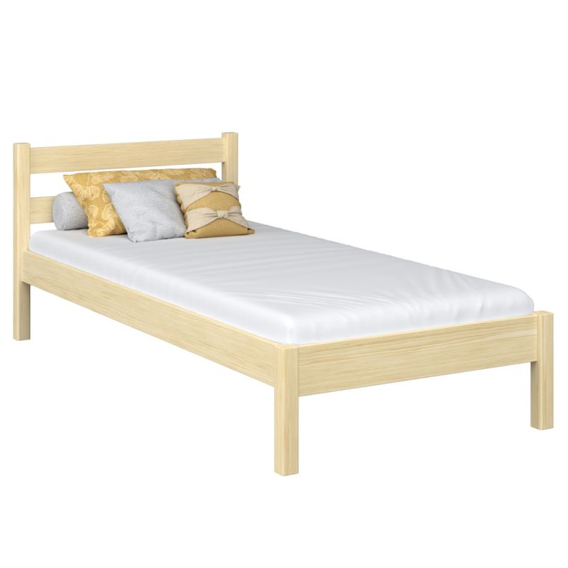 Drewniane łóżko N-WOOD pojedyncze N01 sosna bezbarwna 90x200 1szt.