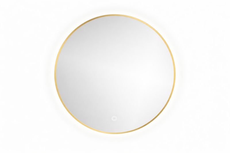 Lustro podświetlane Cordia Plus Round Line LED Backlight w złotej ramie 60cm z włącznikiem dotykowym i matą grzewczą 1szt.