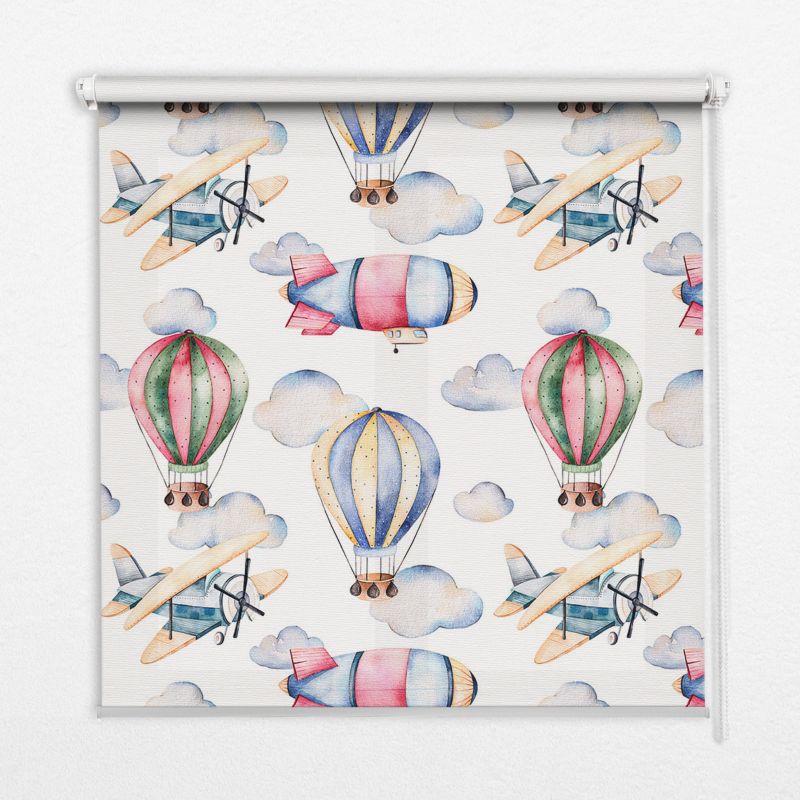 Roleta Dekoracyjna Tulup 100x180 cm Sterowce I Balony Montaż do ściany/sufitu 1 szt.
