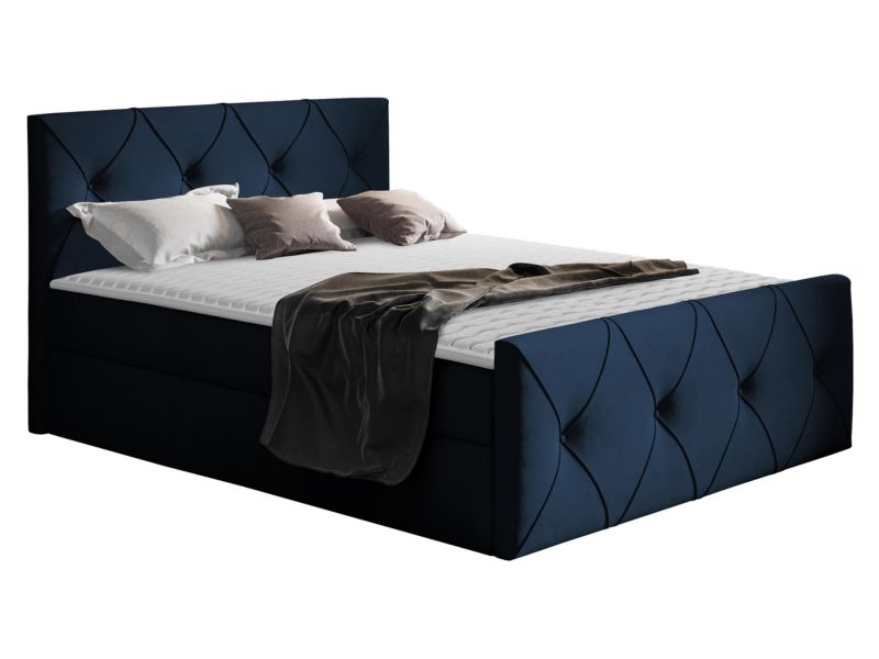 Łóżko kontynentalne MIRJAN 24 Crystal Lux 160x200 granatowy 1 szt.
