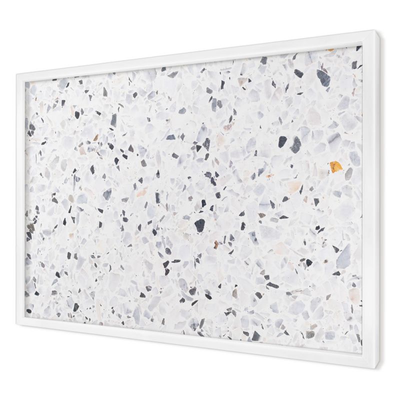 Magnetyczna tablica ozdobna Wallfluent 60x40 Terrazzo styl w białej ramie 1szt