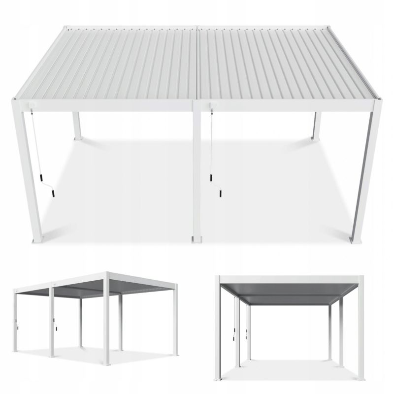 Pergola Aluminiowa Tarasowa zadaszenie DELUXE 3,6x5,3Aluminium biała Gutroo 1 szt