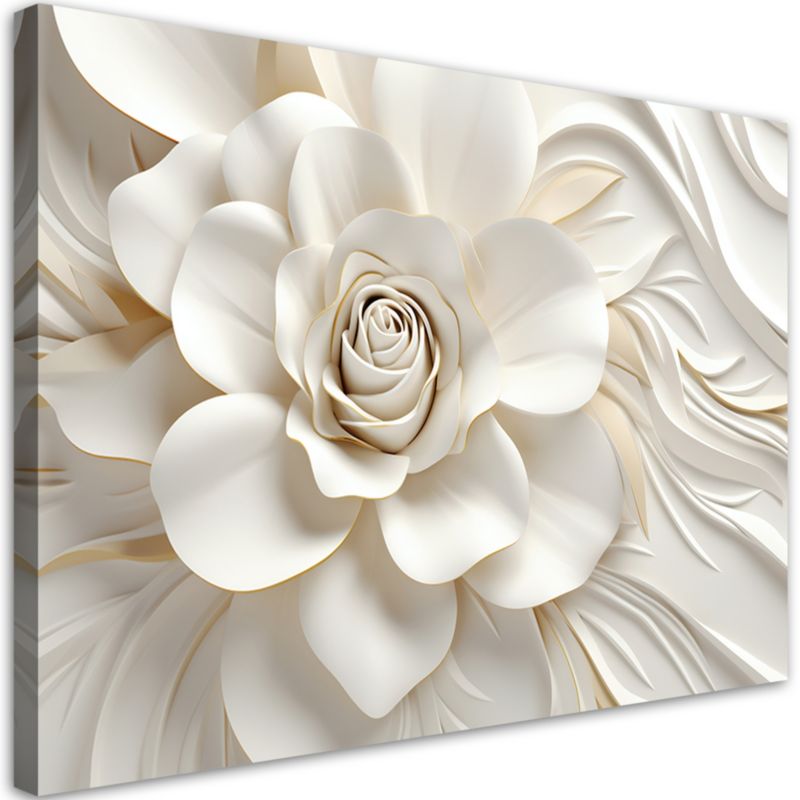 Obraz do salonu sypialni Feeby Biało Kwiat Efekt 3D 120x80cm 1szt