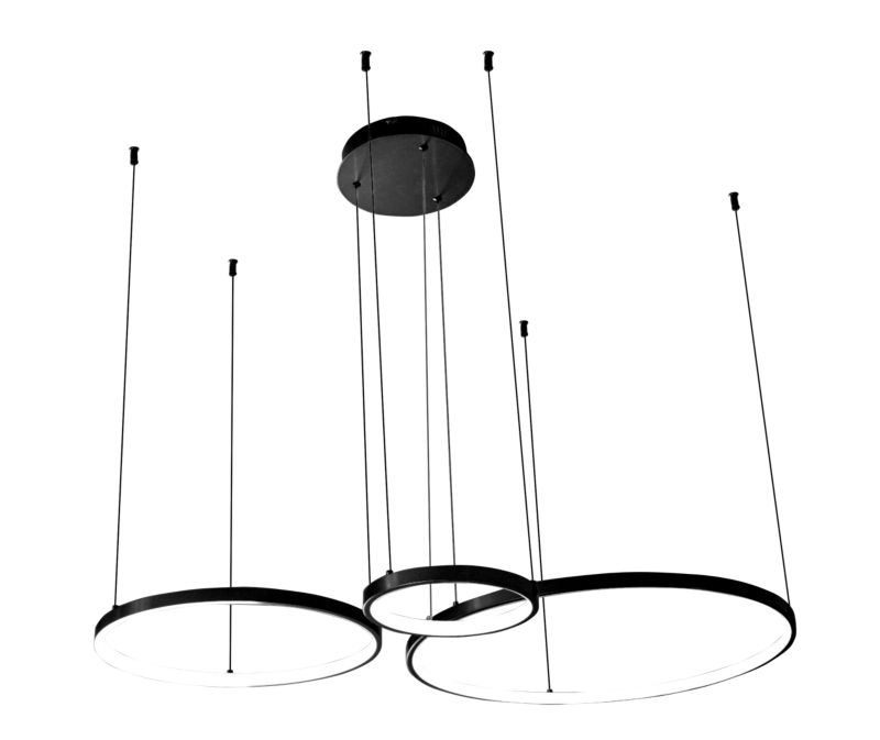 Żyrandol LED MasterLED Hodo 20/40/60cm 77W 3000/4000/6500K lampa wisząca z pilotem stylowa czarna 1 szt.