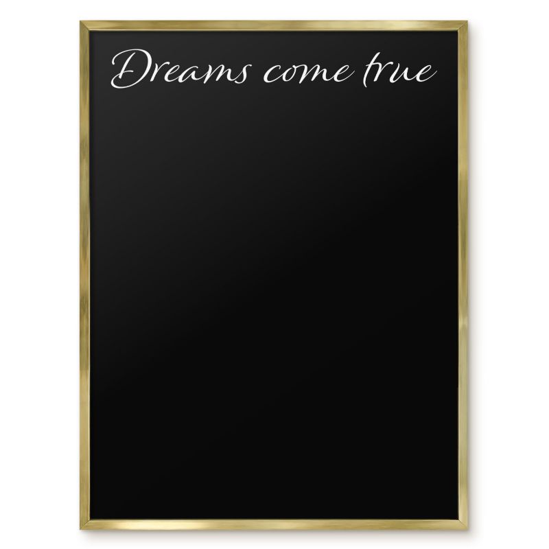 Tablica Magnetyczna Dekoracyjna Tulup 60x80 cm Dreams come true 9 - Złota rama Do salonu, sypialni 1 szt.