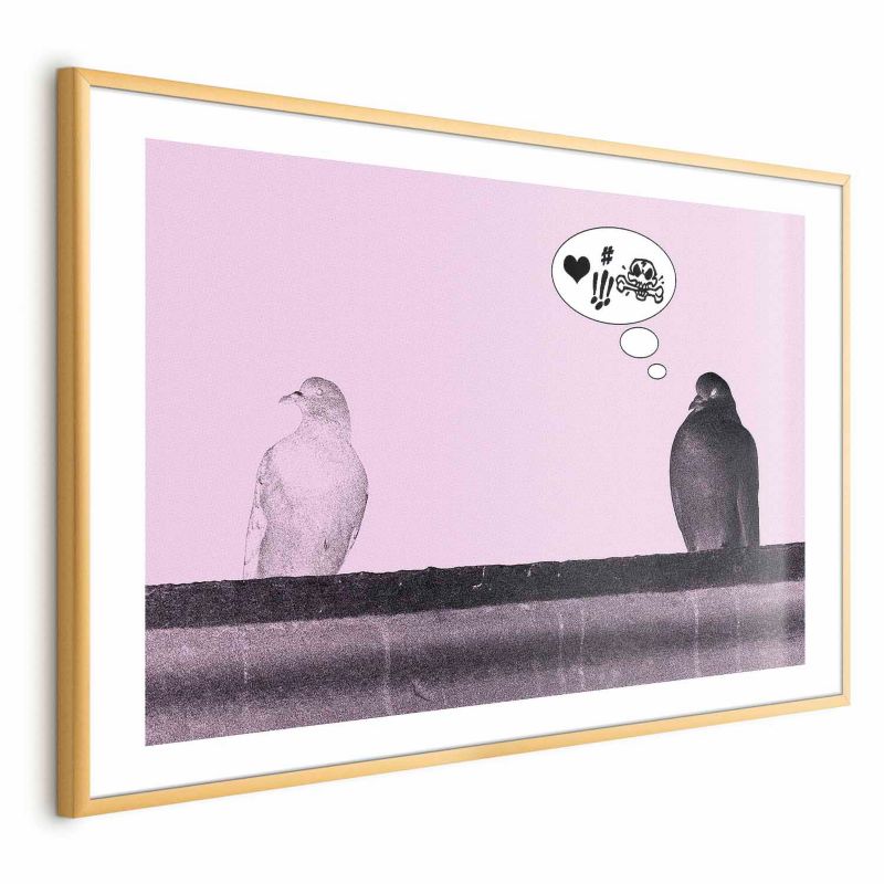 Plakat Artgeist Zaloty 60x40 cm z ramą złotą z marginesem 1 szt