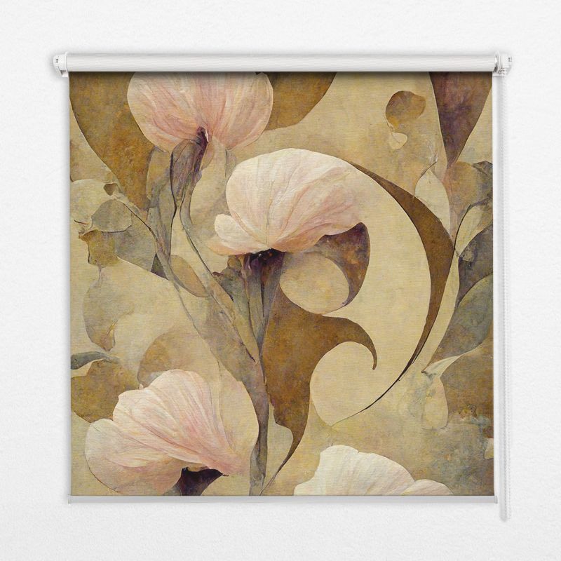 Roleta Okienna Tulup 150x140 cm Różowe Kwiatki Montaż do ściany/sufitu 1 szt.