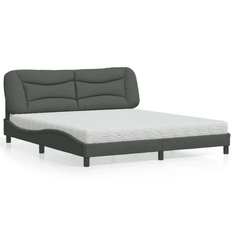 Łóżko tapicerowane WaszeMeble 180x200 cm ciemnoszare WM-3208549 1 szt.