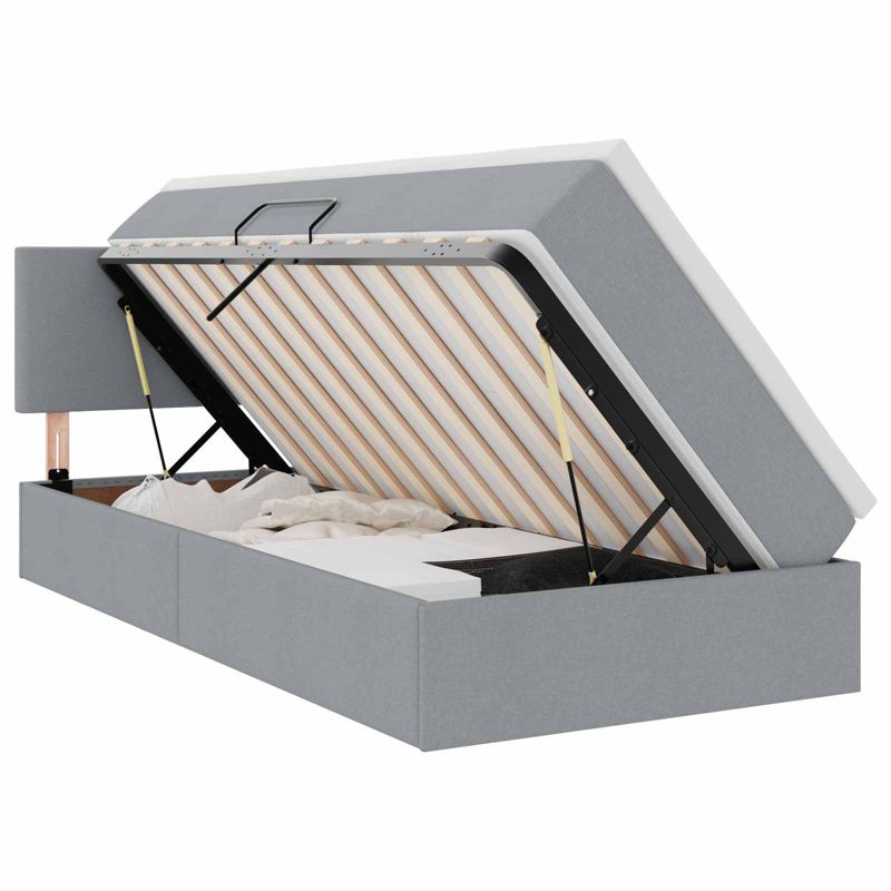 Łóżko Kontynentalne WaszeMeble z Materacem 90x190 cm Szare WM-3370413 1 szt.